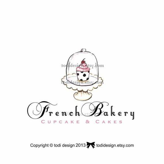 French Logo - French Bakery Illustrated Premade Logo design Cake Boutique