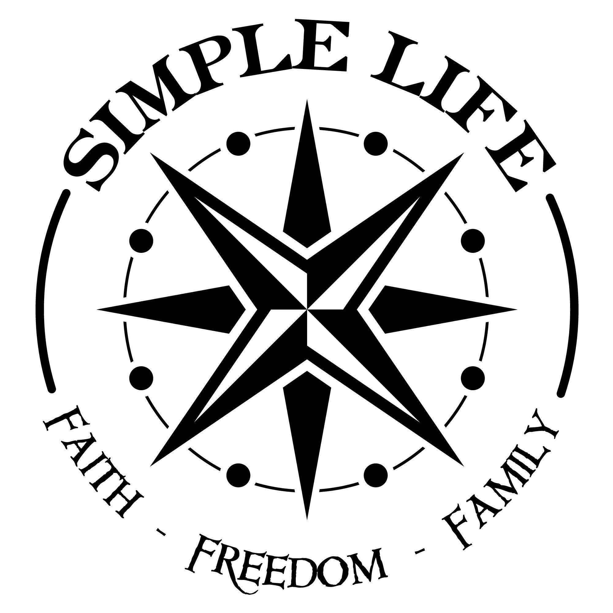 Freedom White Logo - Simple Life- Faith, Family, Freedom