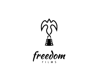 Freedom White Logo - Freedom Films Designed by designabot | BrandCrowd