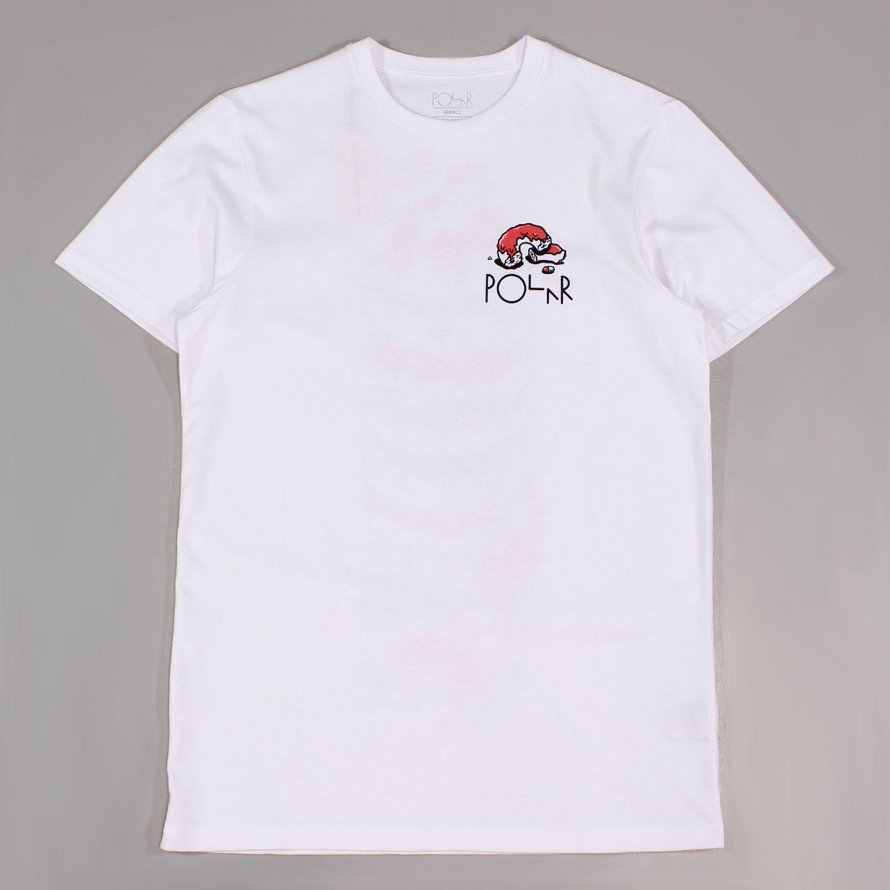 White and Red Corner Logo - Polar Mens Jacobs Corner Donut Kingdom T-Shirt White Blue Red £18.00