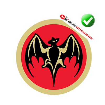 Black Red Bat in Circle Logo - Bat in circle Logos