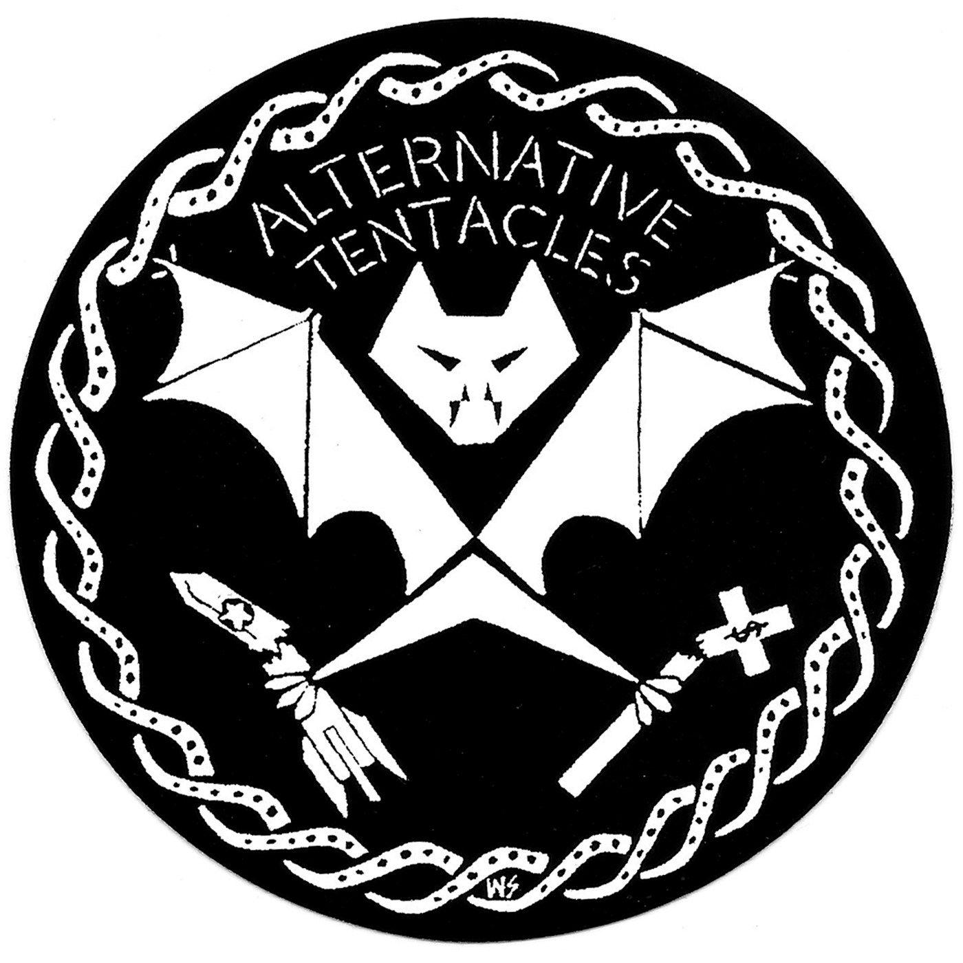 Black Bat in Circle Logo - A.T. Bat Logo – Black Circle – Alternative Tentacles Records