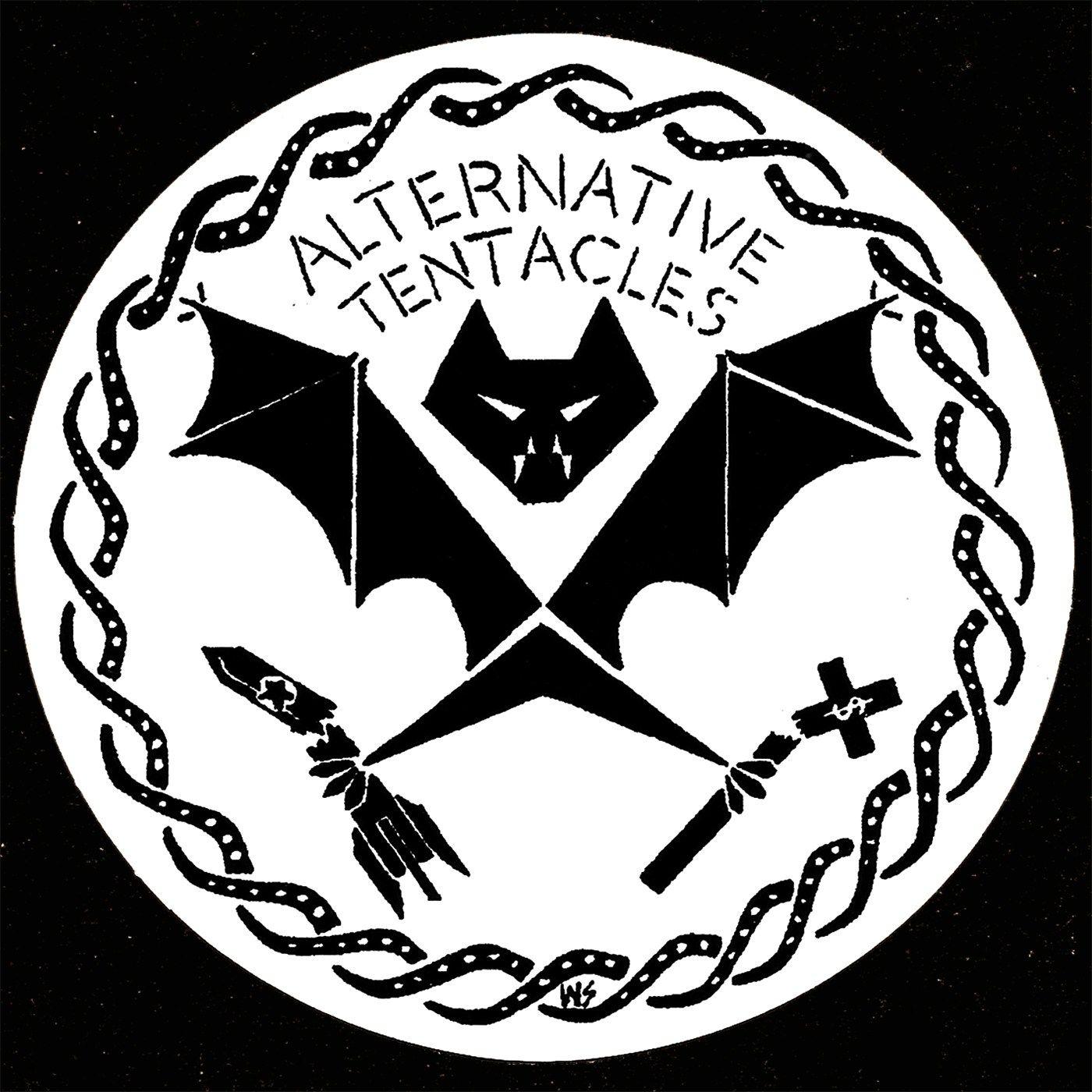 Black Bat in Circle Logo - A.T. Bat Logo – White Circle – Alternative Tentacles Records