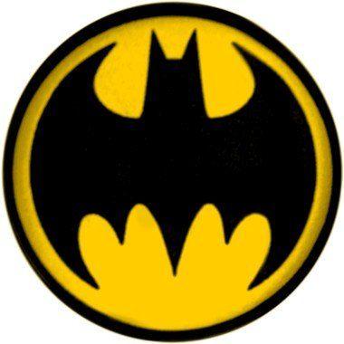 Black Bat in Circle Logo - Batman Signal (Yellow and Black).25 Button