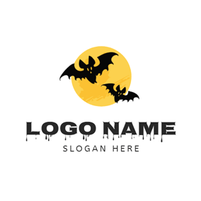 Black Bat in Circle Logo - Free Bat Logo Designs. DesignEvo Logo Maker