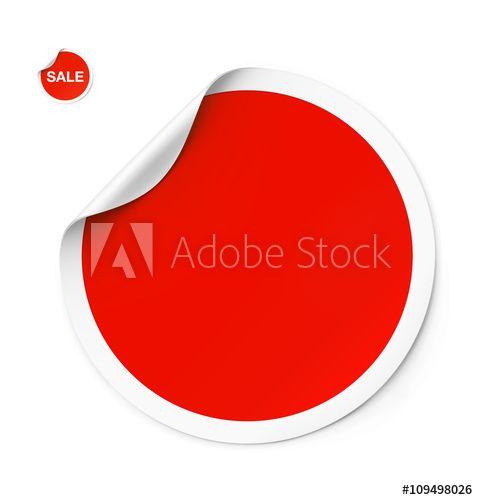 White and Red Corner Logo - Red sticker with curled corner isolated on white background. Vector ...