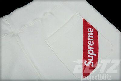 White and Red Corner Logo - S/S 18 SUPREME Corner Label Sweatpants White Medium Red Box logo ...