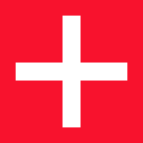 Red Block with White Cross Logo - File:Early Swiss cross.svg - Wikimedia Commons