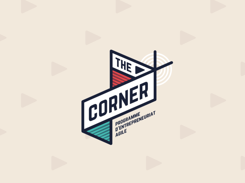 White and Red Corner Logo - The Corner branding animation | Gif | Logo design, Logos, Animation