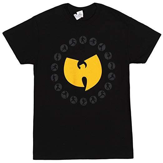 Black Bat in Circle Logo - Wu Tang Clan Bat Circle Logo Adult T Shirt: Clothing