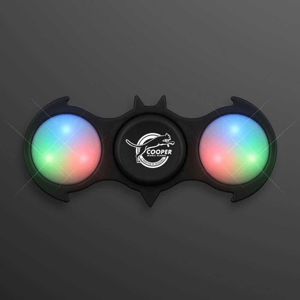 Black Bat in Circle Logo - Black Bat Light-Up Fidget Spinner - Personalization Available ...