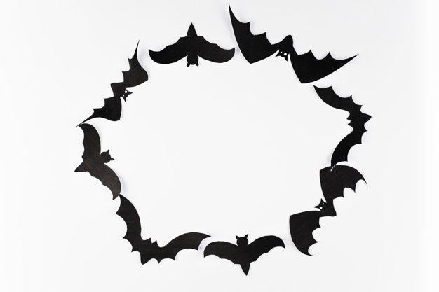 Black Bat in Circle Logo - Circle made of black bats Photo