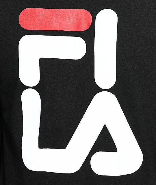 Black Fila Logo - FILA Logo Black Long Sleeve T Shirt