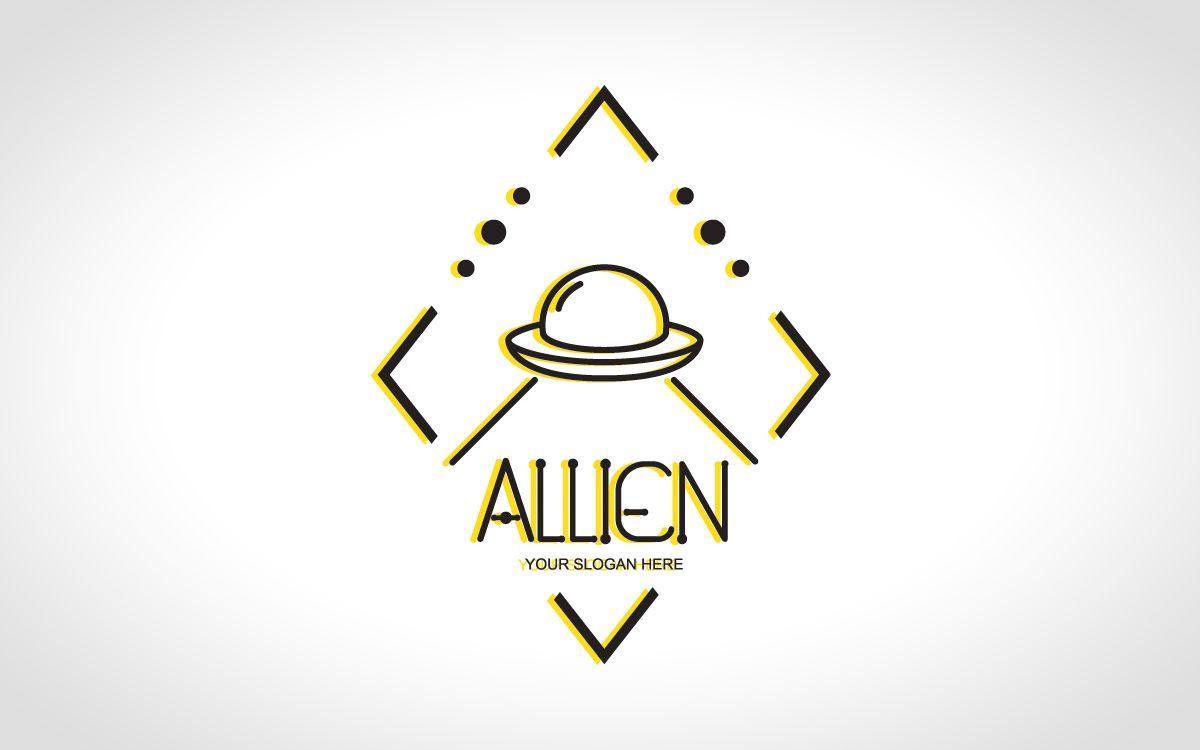 UFO Alien Logo - Modern & Trendy Alien UFO Logo For Sale - Lobotz