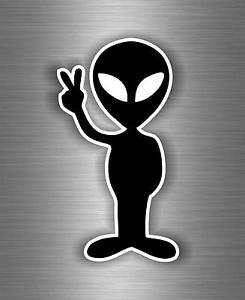 UFO Alien Logo - Sticker decal wall car moto biker funny alienware alien logo peace ...