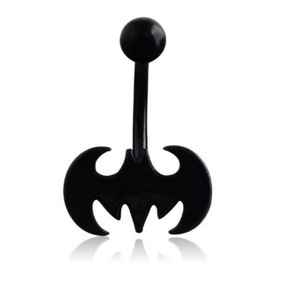 Black Bat in Circle Logo - Trendy 3-Styles Black Bat Belly Button Ring For Women | Body Chain ...