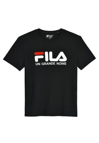 Black Fila Logo - Buy FILA FILA LOGO Cotton T-shirt Online on ZALORA Singapore
