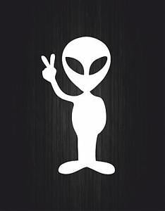 UFO Alien Logo - Sticker decal wall car moto biker funny alienware alien logo peace ...