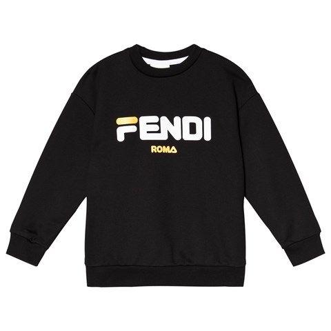 Black Fila Logo - Fendi Black Fendi Mania Fila Logo Sweatshirt