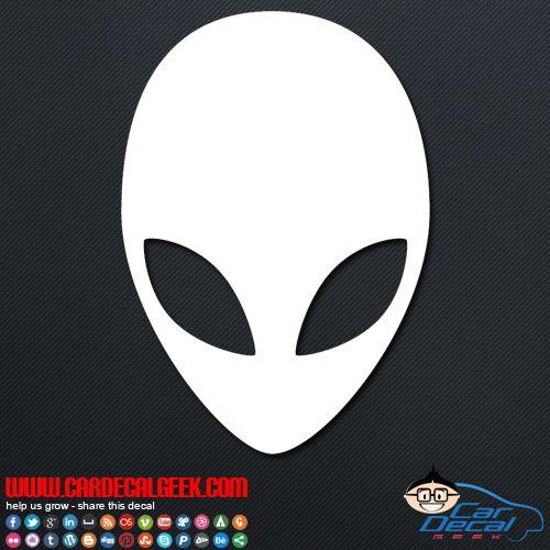 UFO Alien Logo - UFO Space Alien Face Car Window Decal