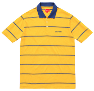 Yellow Berry Logo - Supreme SS17 Striped Polo Shirt White Classic Logo Rugby Tee Box ...