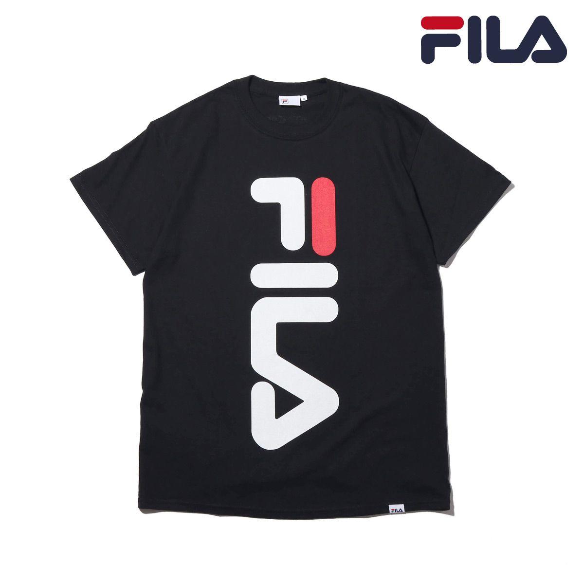 Black Fila Logo - Kinetics: FILA x atmos BIG LOGO T-Shirt (BLACK) (Fila X atto- MOS ...