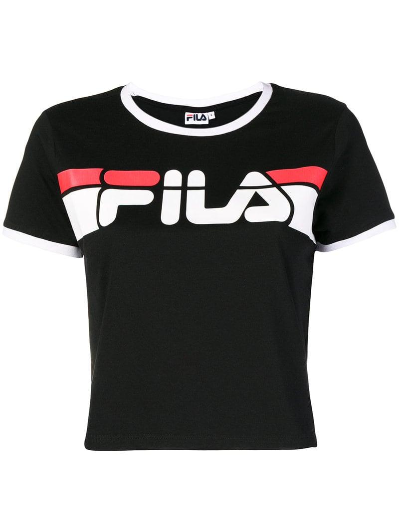 Black Fila Logo - Fila Logo T-Shirt - Black | ModeSens