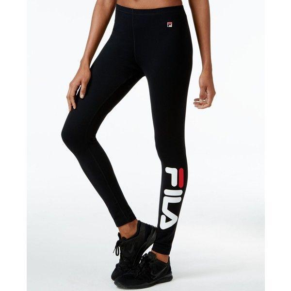 Black Fila Logo - Fila Karlie Logo Leggings ($70) ❤ liked on Polyvore featuring pants ...