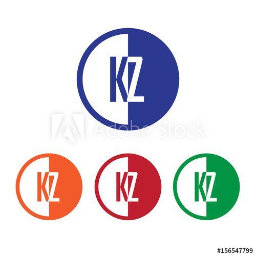 Orange Blue Red Circle Logo - KZ initial circle half logo blue,red,orange and green color - Buy ...