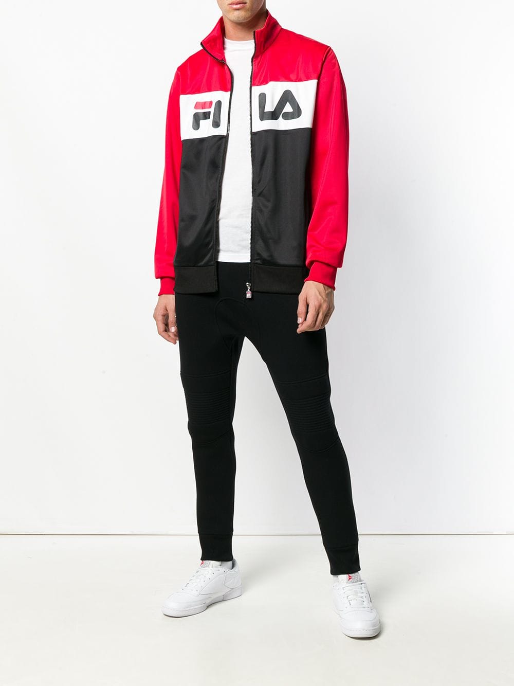 Black Fila Logo - Fila I22 TRUE RED/ BRIGHT WHITE/ BLACK Fila logo zip jacket VGEORC