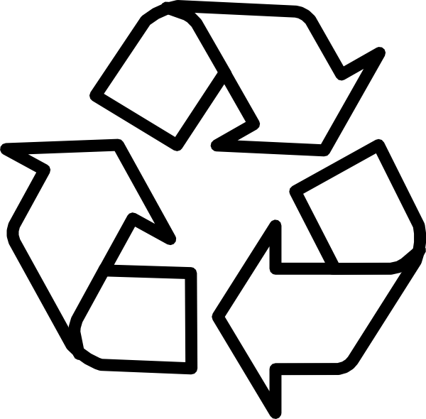Black and White Recycle Logo - Recycling Symbol Outline Clip Art clip art