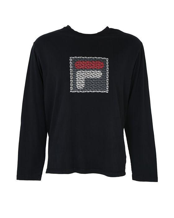 Black Fila Logo - Black Fila Long Sleeve Large Logo T Shirt - L Black £28 | Rokit ...