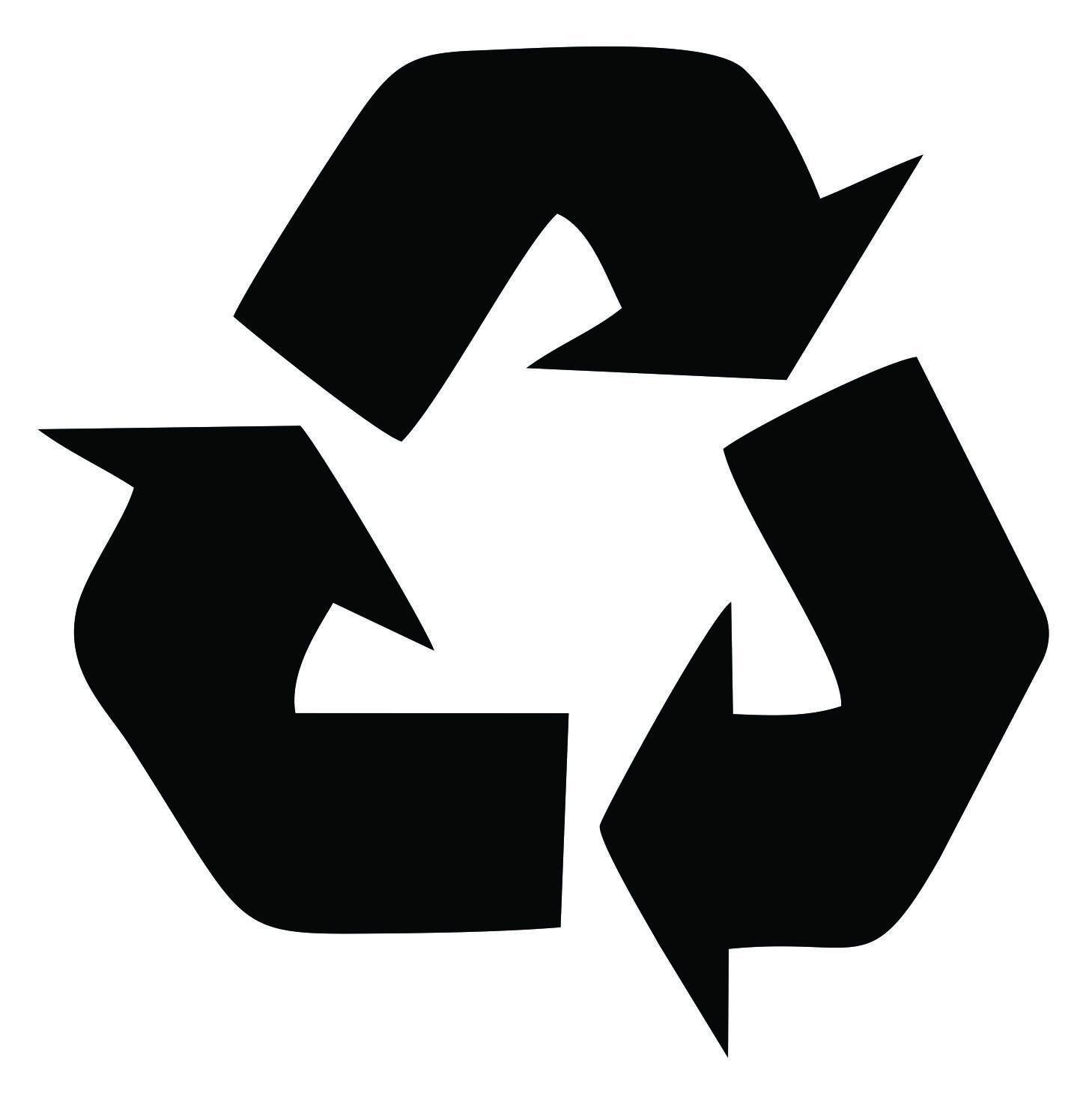 Black and White Recycle Logo - Buy Recycling Symbol BLACK Vinyl Cut Out Sticker 4.5