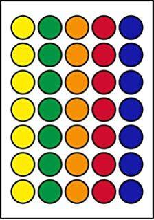 Red Blue and Orange Circle Logo - Papershop Coloured Dot Stickers (x60) Red, Blue, Green, Yellow