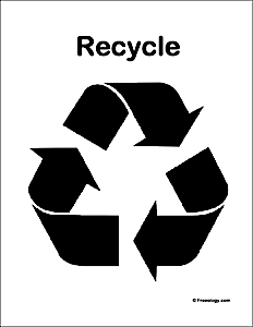 Black and White Recycle Logo - Black and White Recycling Symbol Poster