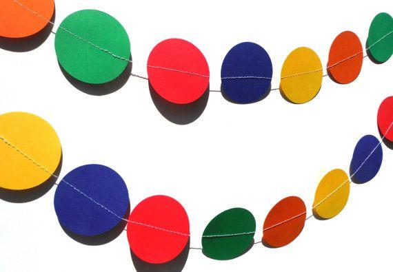 Red Blue and Orange Circle Logo - Green Red Blue Yellow Orange... Circle Sewn Garland Birthday Party ...