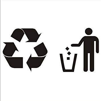 Recycle Bin Logo - Amazon.com: Trash and Recycling Vinyl Sticker Decals for Trash ...