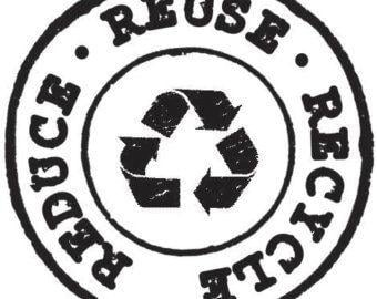 Black and White Recycle Logo - Reduce reuse recycle | Etsy