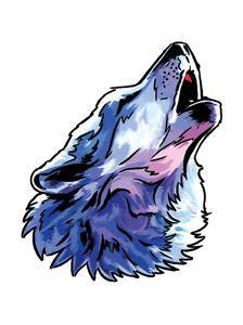 School Mascot Wolf Logo - 12 Howling Wolf Temporary Tattoo, School Mascot Cheerleader Face ...