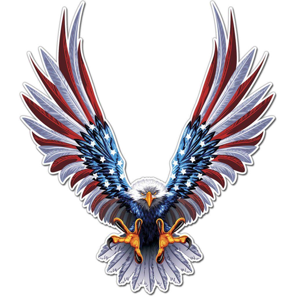 United States Eagle Logo - 6x6.75 inch vinyl car usa eagle wings united states flag bumper