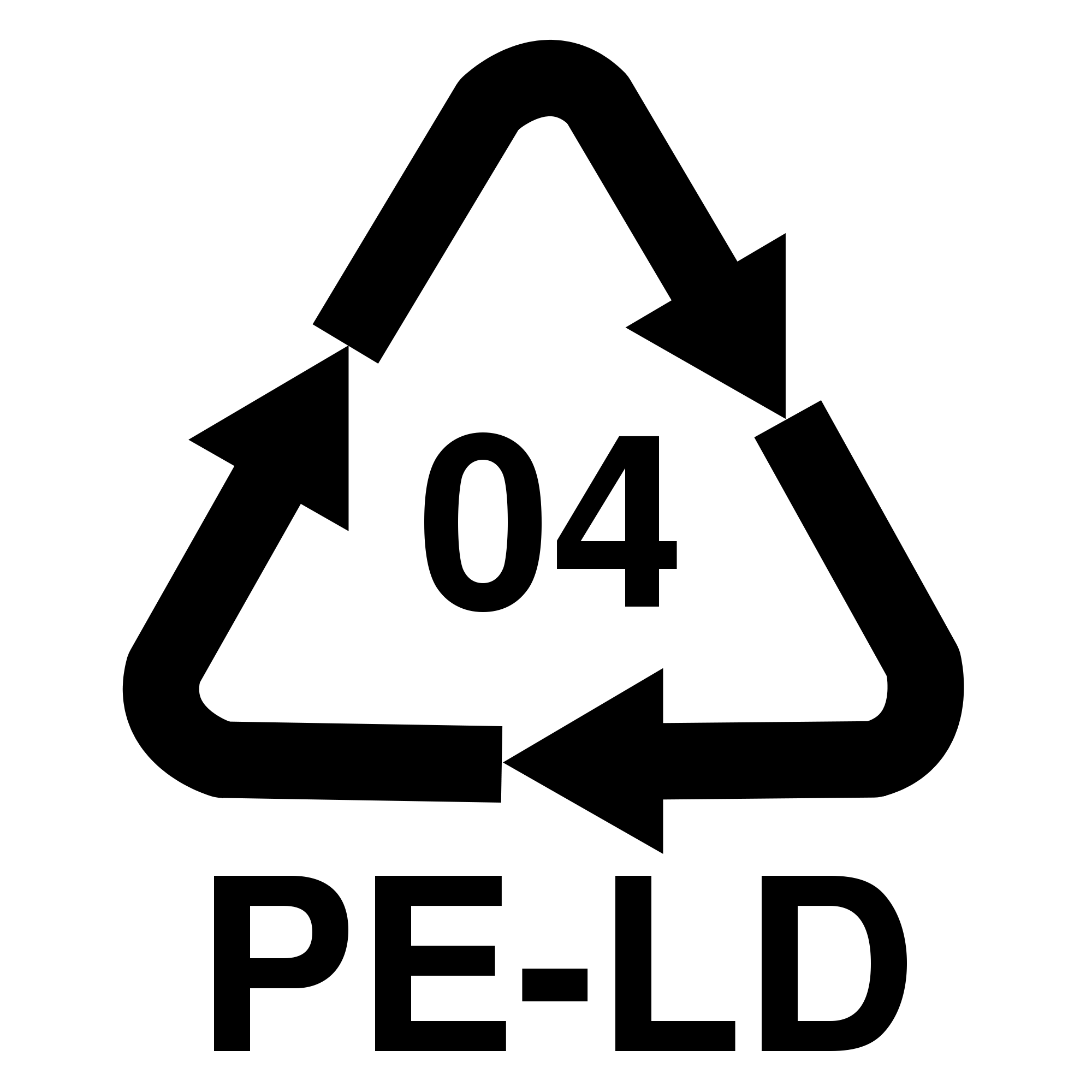Black and White Recycle Logo - Plastic Recyc 04.svg