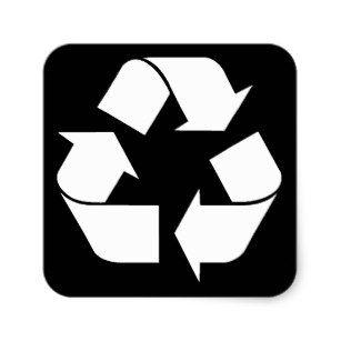 Black and White Recycle Logo - Recycle Stickers & Labels