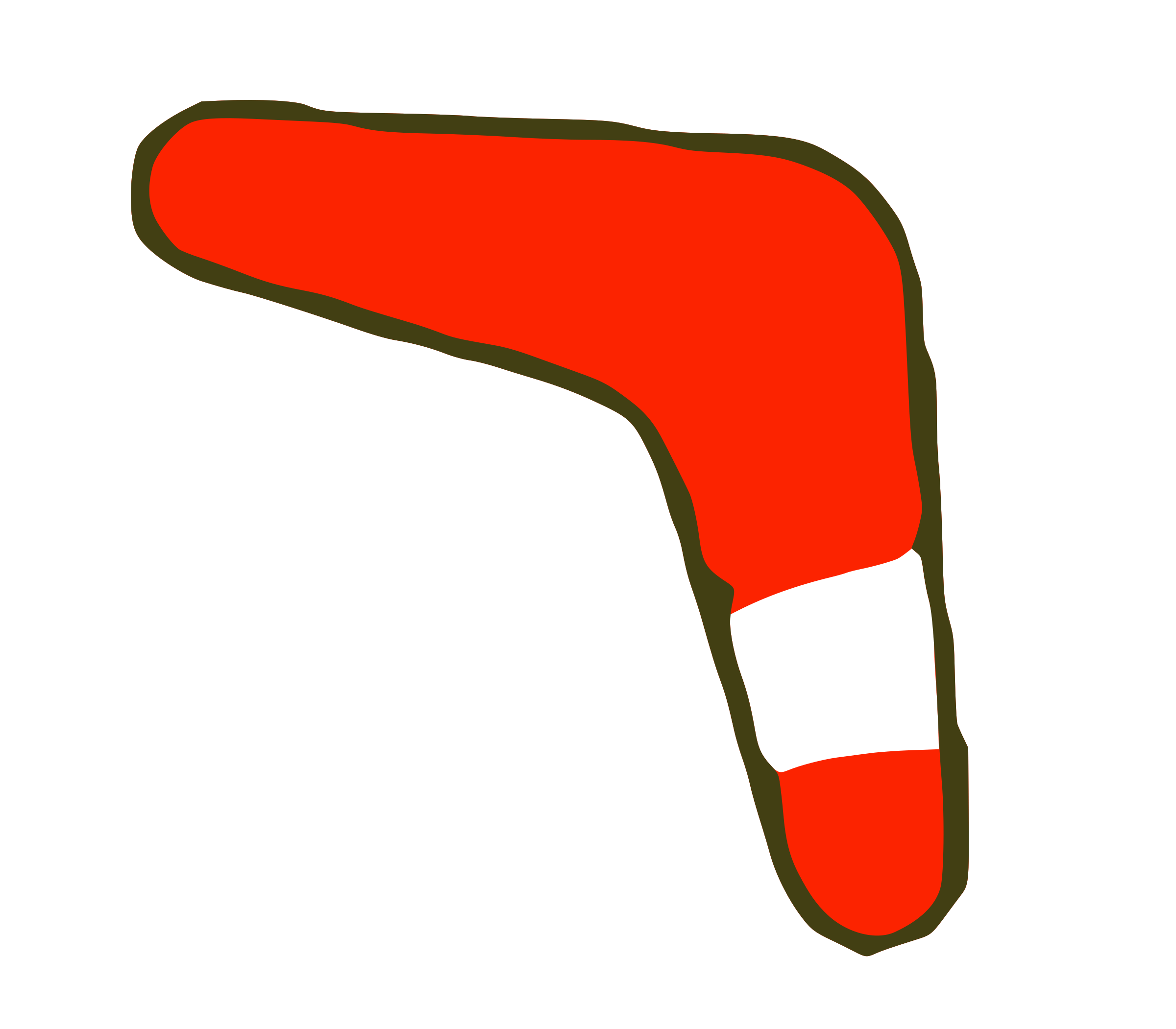 Red Boomerang Logo - Clipart