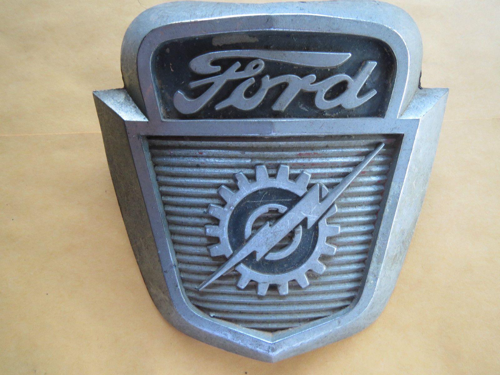 Old Ford Pickup Logo - Vintage Ford Truck Hood Emblem 1960 1966 Badge F100 Hotrod | eBay ...