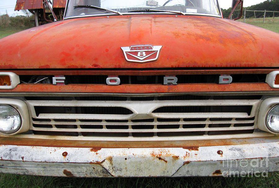 Old Ford Pickup Logo - Old Ford Truck Photograph by Julie Bostian