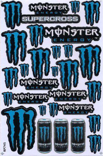 Blue Monster Energy Logo - Monster Energy ATV Racing Graphic Sticker Decal 1 Sheet ME25P Blue ...