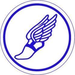 Blue Winged Foot Logo - Winged Foot Blue Round Decal - BaySix