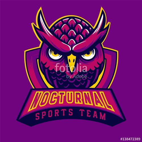 Owl Sports Logo - Owl mascot logo purple
