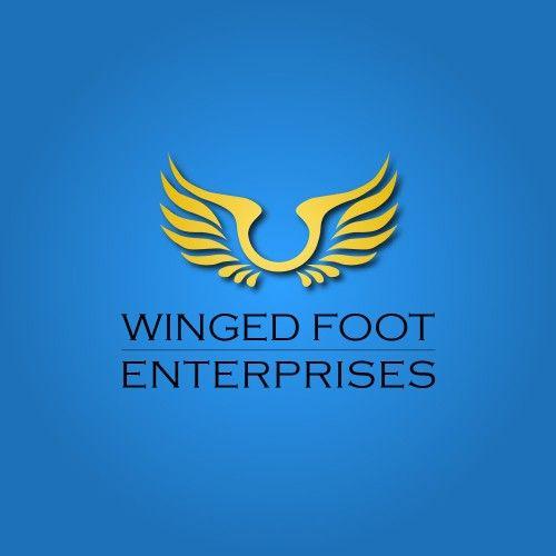 Blue Winged Foot Logo - logo for Winged Foot Enterprises. Logo design contest