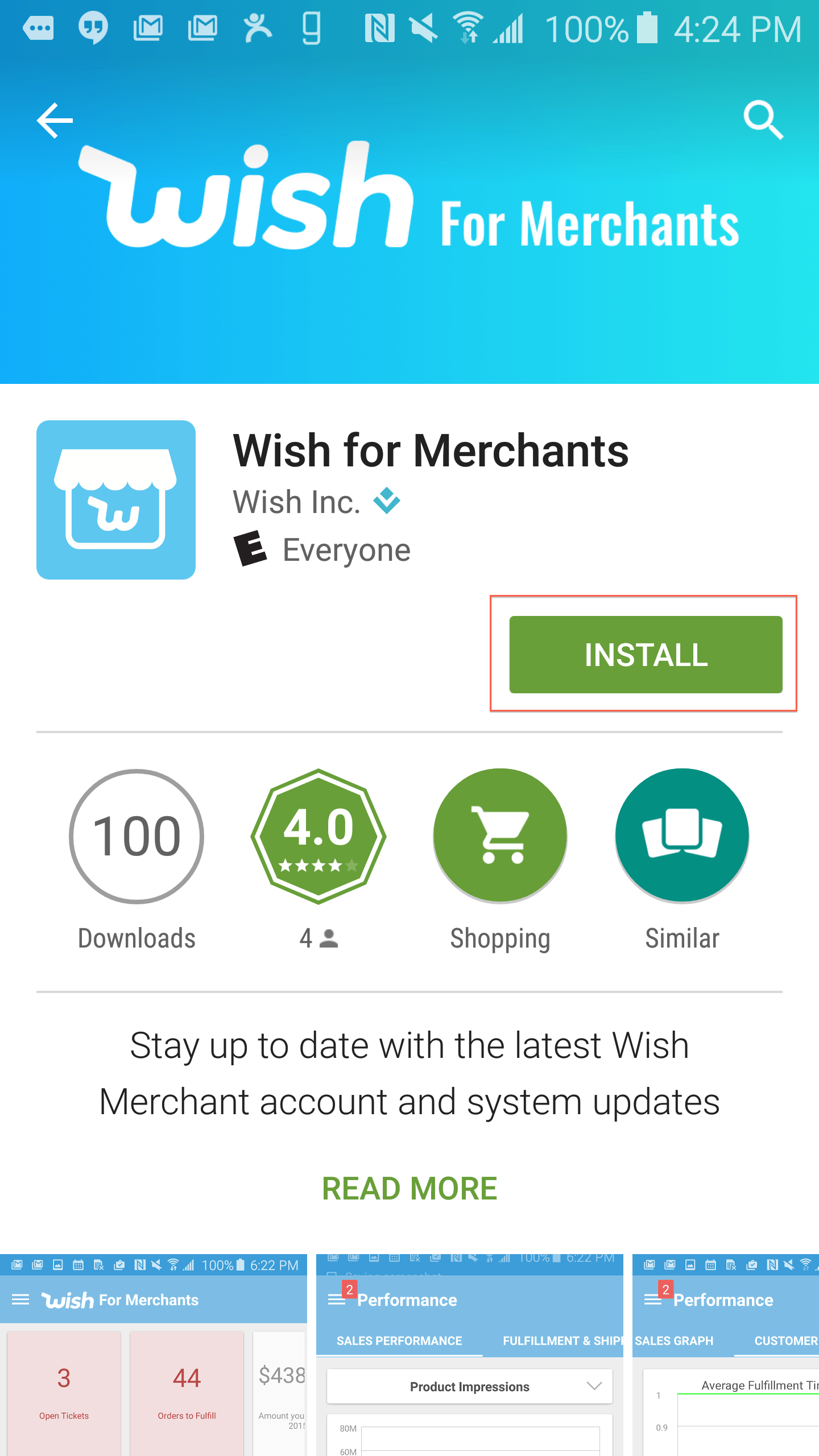 Wish.com Logo - How to Download and Install the Merchant App